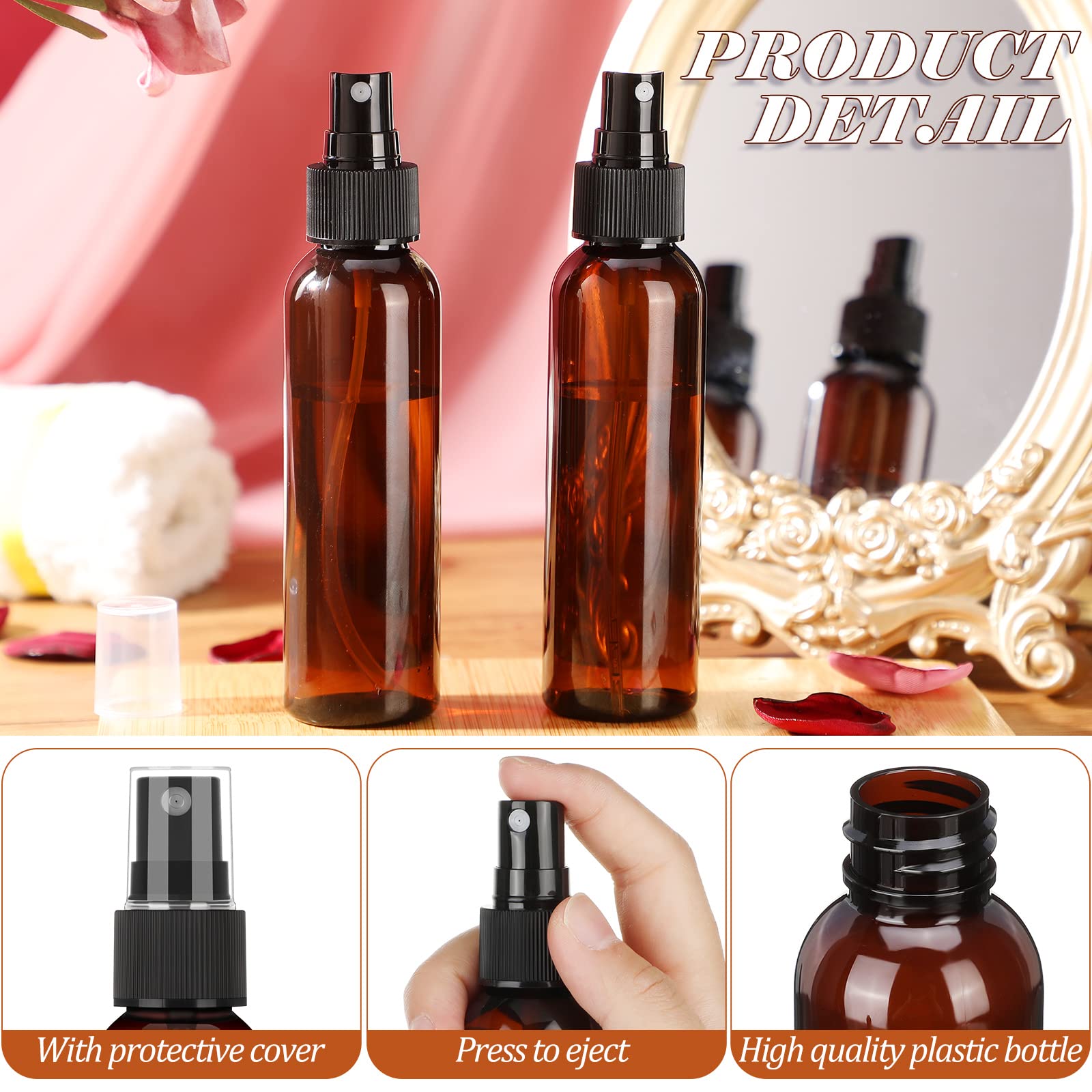 Nuogo amber travel bottle with cap keeps liquids secure