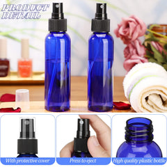 Nuogo travel-size blue bottles, perfect for on-the-go cosmetics.