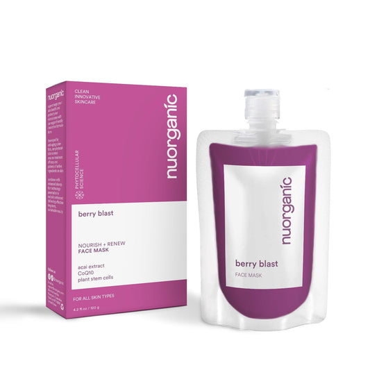 NuOrganic Berry Blast Acai Face Mask for hydration and radiance