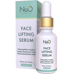 NuOrganic Face Lifting Serum bottle promotes firmer, smoother skin