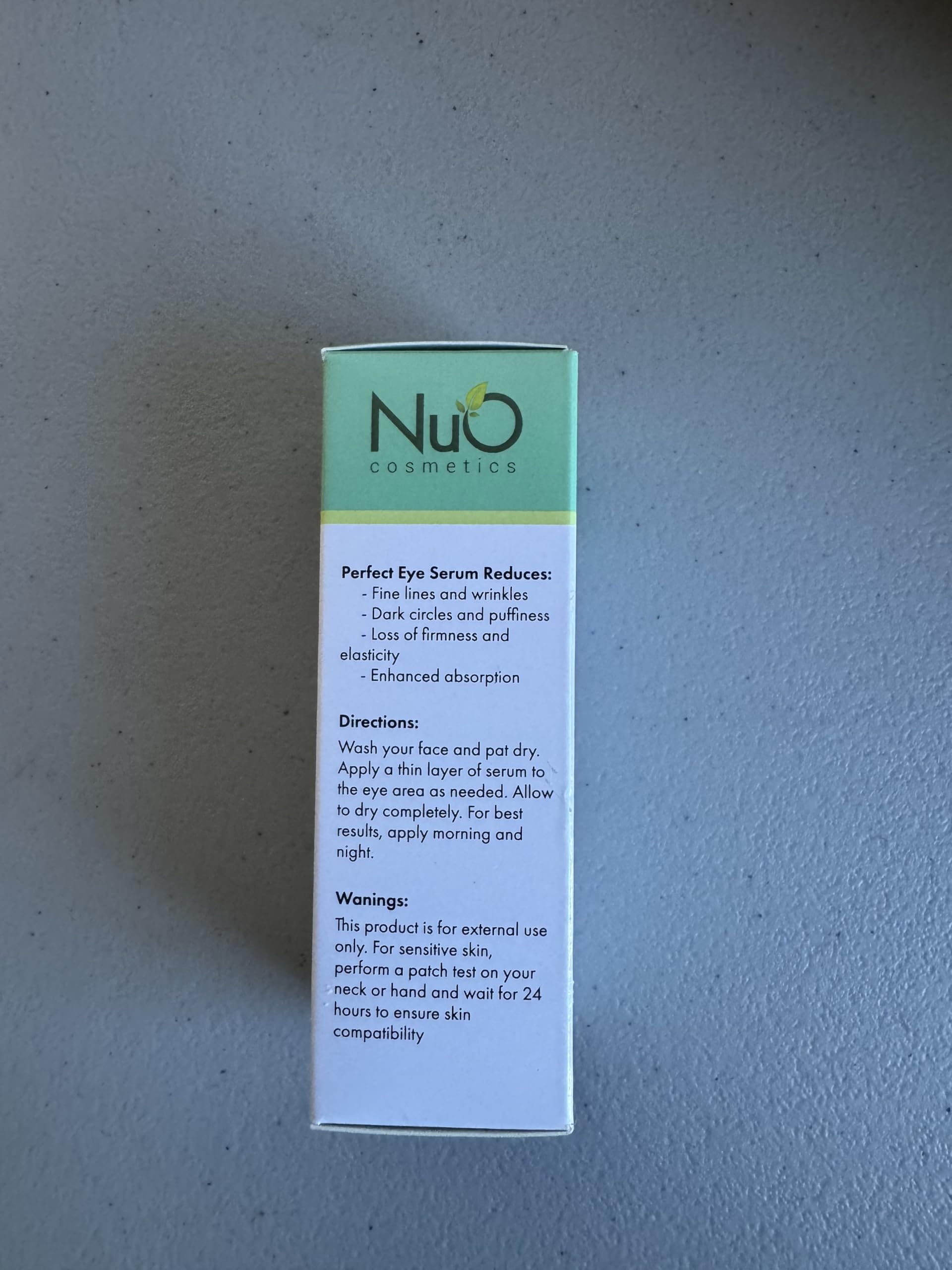 NuOrganic Perfect Eye Serum features patented PhytoCellular science for skin support.