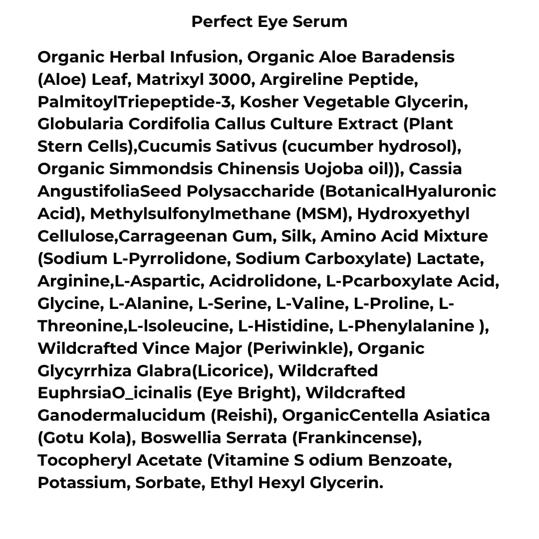 NuOrganic Perfect Eye Serum texture shown as a lightweight, fast-absorbing gel.