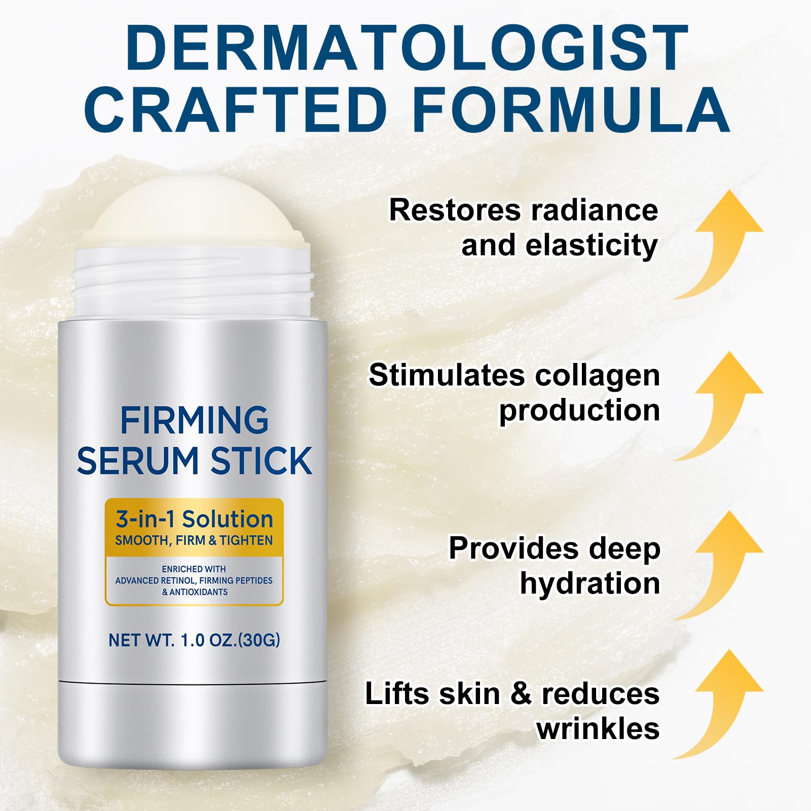 NUOYANG Retinol Firming Serum Stick close-up texture showcases smooth application.