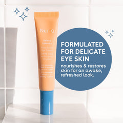 Nuria Defend eye cream jar closeup highlighting rich, nourishing formula for delicate skin