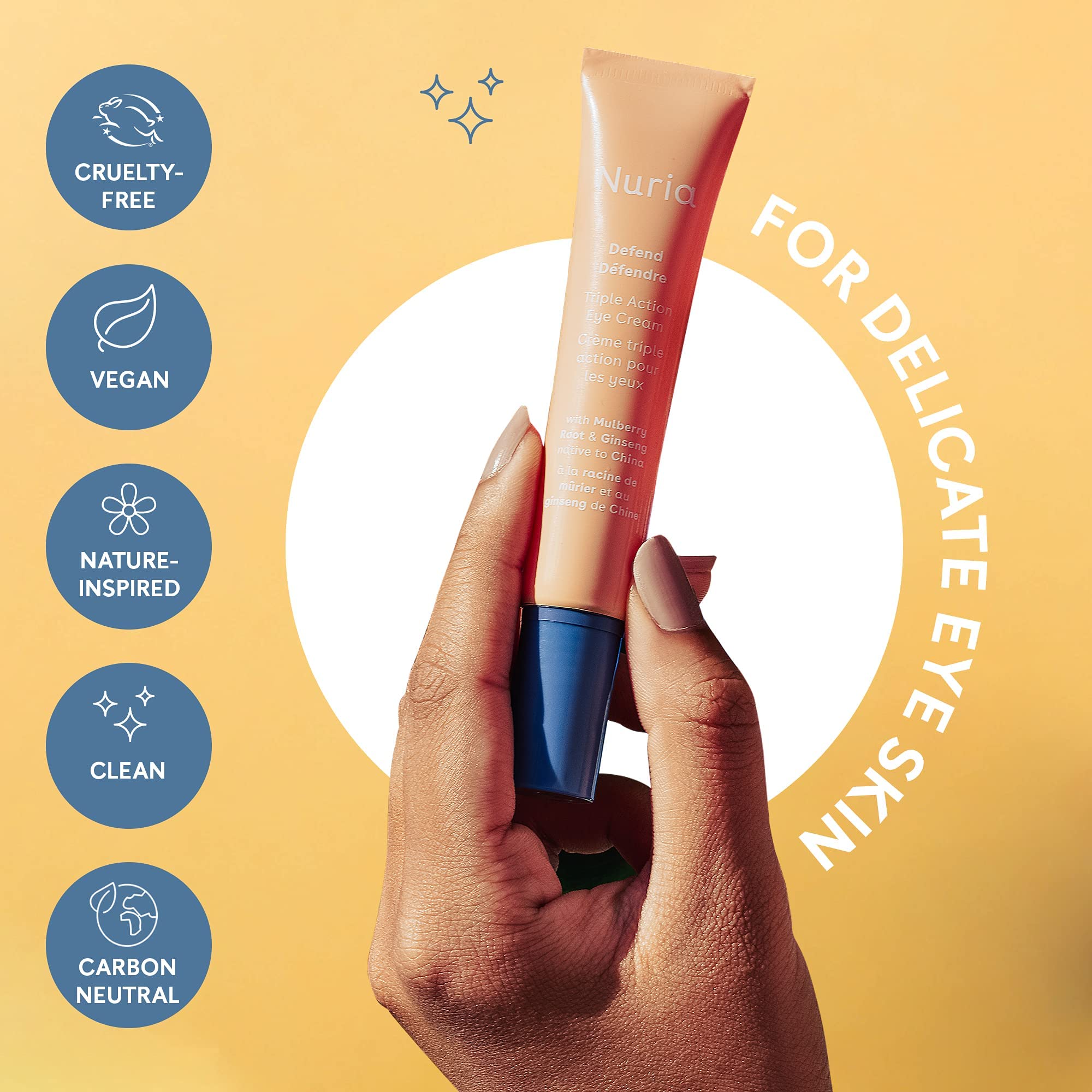 Nuria Defend eye cream moisture hyaluronate illustration signaling hydration retention