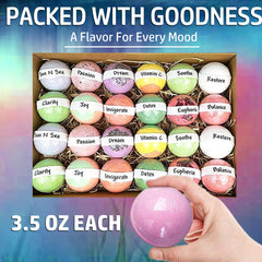 Nurture Me Organics gift-set packaging bath bombs ready for gifting.