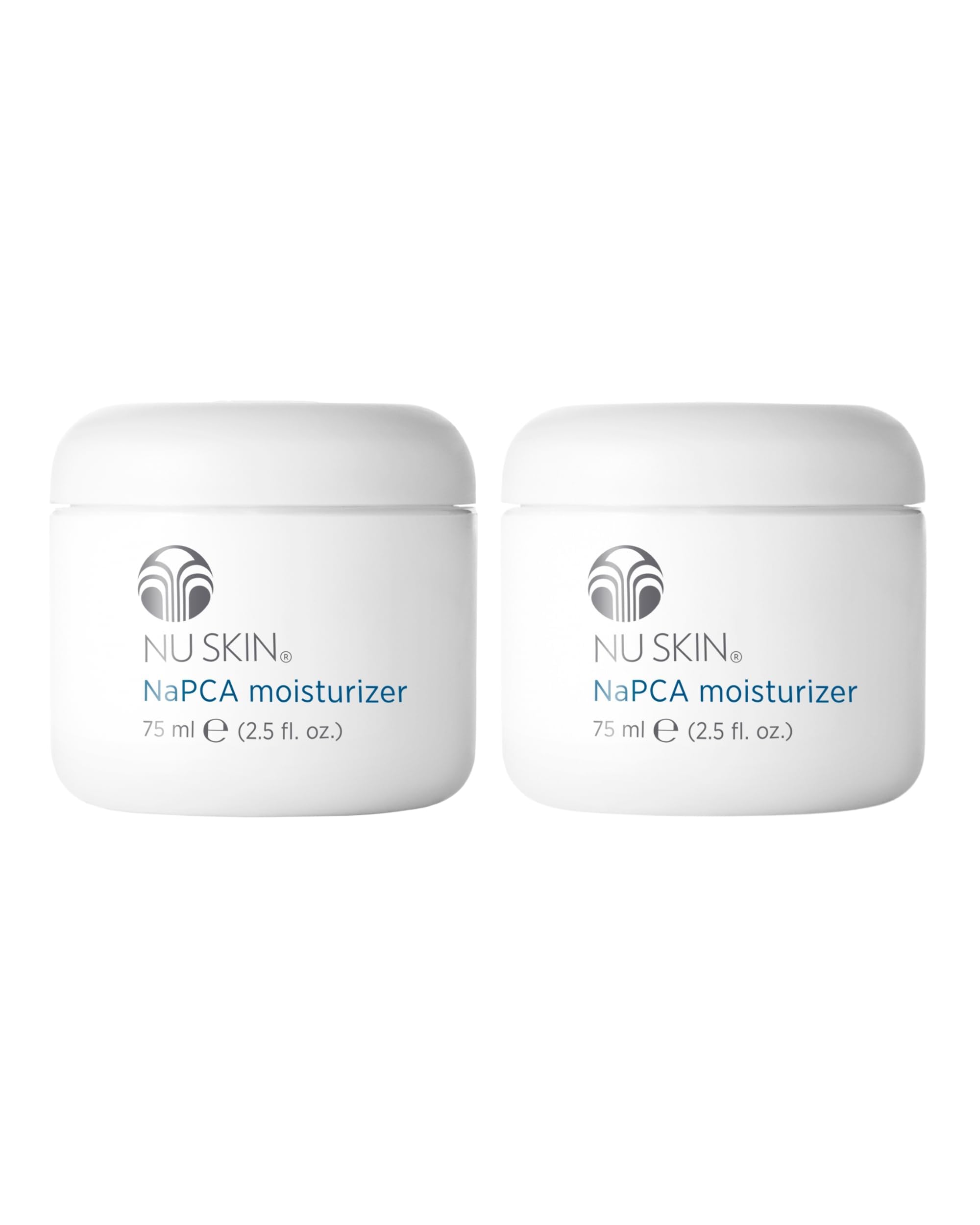 NuSkin NaPCA Moisturizer bottle close-up, highlighting deep hydration for all skin types.