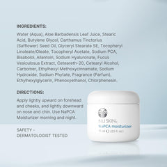 NuSkin NaPCA Moisturizer eye-area use, gentle care around delicate areas.