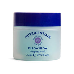 NuSkin Pillow Glow mask jar close-up showcasing overnight hydration boost.
