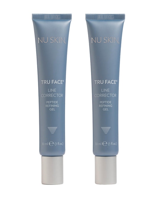 NuSkin Tru Face Line Corrector bottle for targeted wrinkle care and smoother skin.