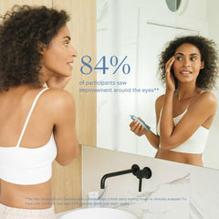 NuSkin Tru Face Line Corrector applied around the mouth to target fine lines.