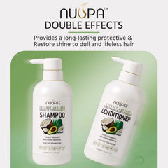 NUSPA color-treated hair shine demo suggests color-safe hydration and smoothness.