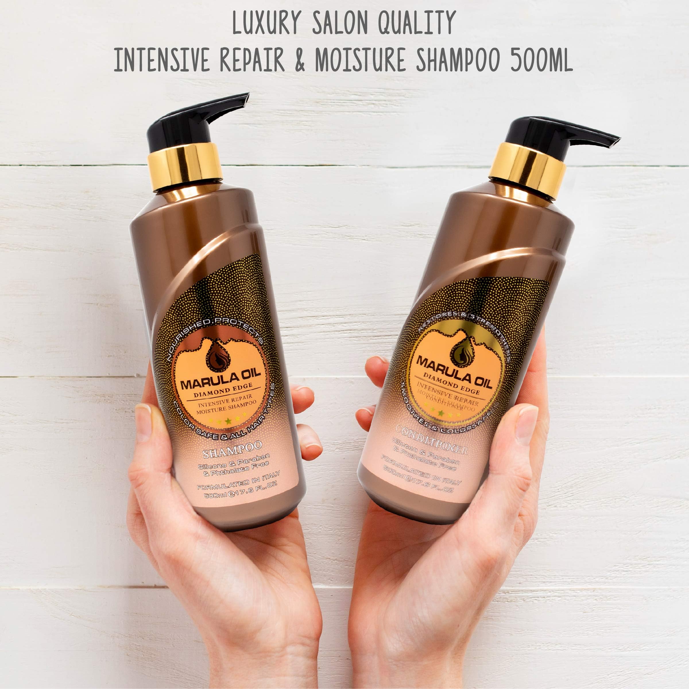 NUSPA Marula Oil Conditioner pump for quick, mess-free smoothing.