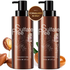 NUSPA Moisturizing Argan Shampoo bottle shows sulfate-free cleansing for gentle hydration