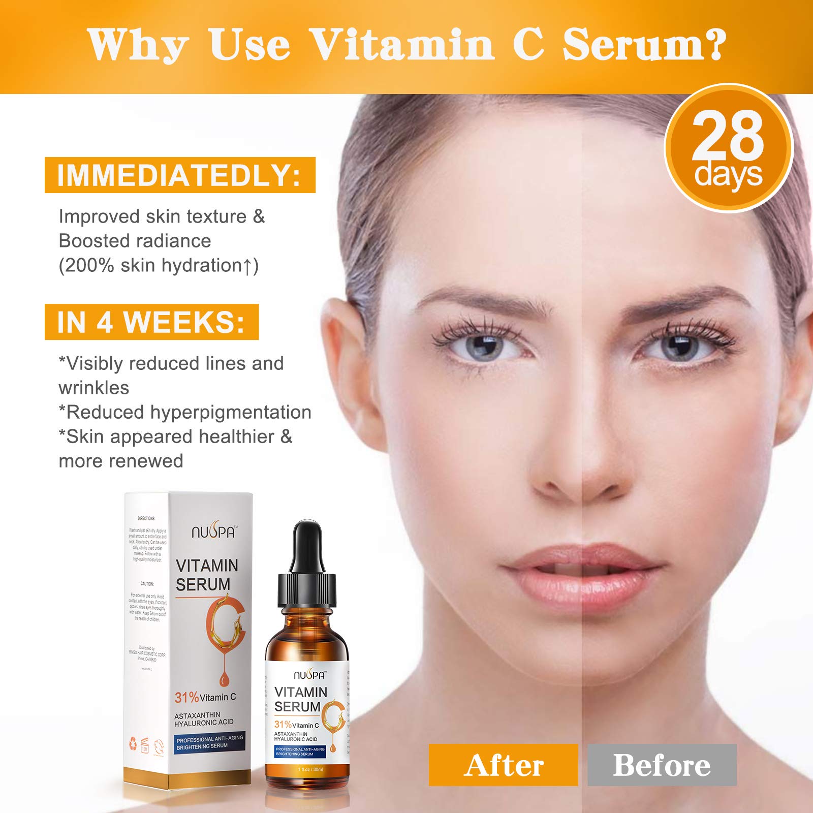 NUSPA Serum with hyaluronic acid boosts hydration and plumps the skin.