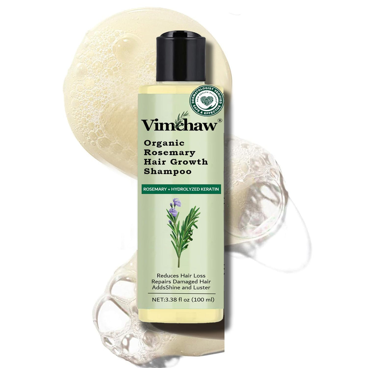 NUSQO Rosemary Scalp Balance Shampoo bottle showing gentle daily cleansing for all hair types.