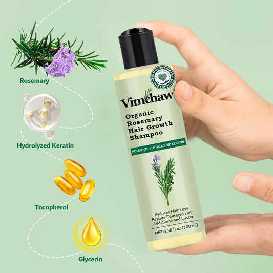 NUSQO Rosemary Scalp Balance Shampoo pour demonstrates easy dispensing and scalp refreshment.