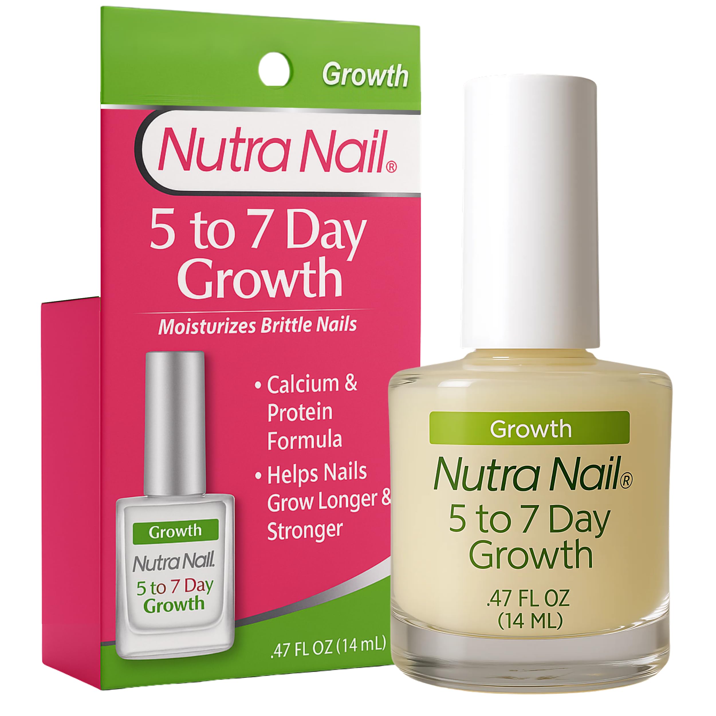 Nutra Nail 5to7 day growth bottle close-up for stronger nails