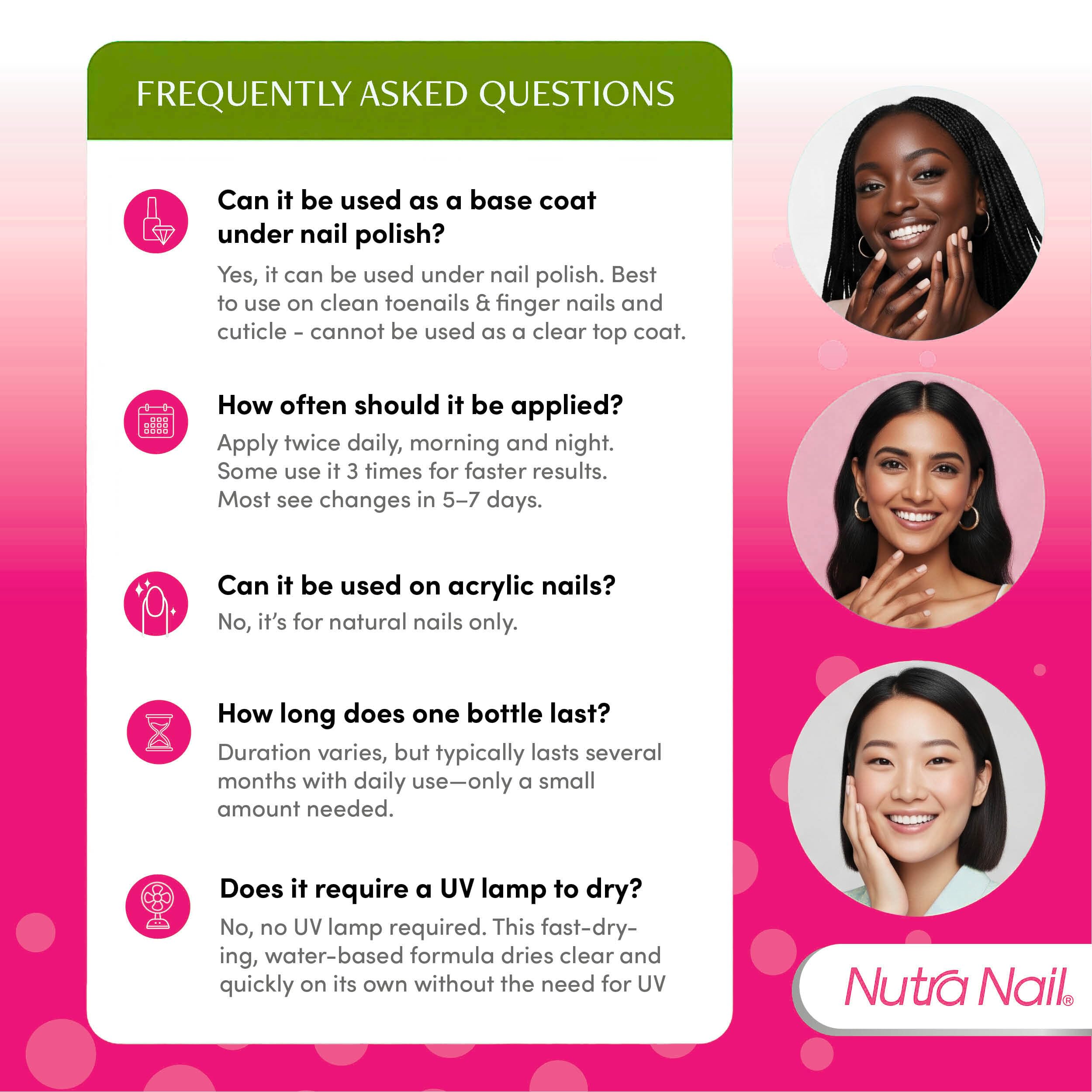 Nutra Nail moisturized nails close-up emphasizes hydration