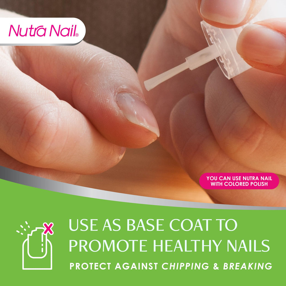 Nutra Nail quick-absorption formula on nails for smoother finish.