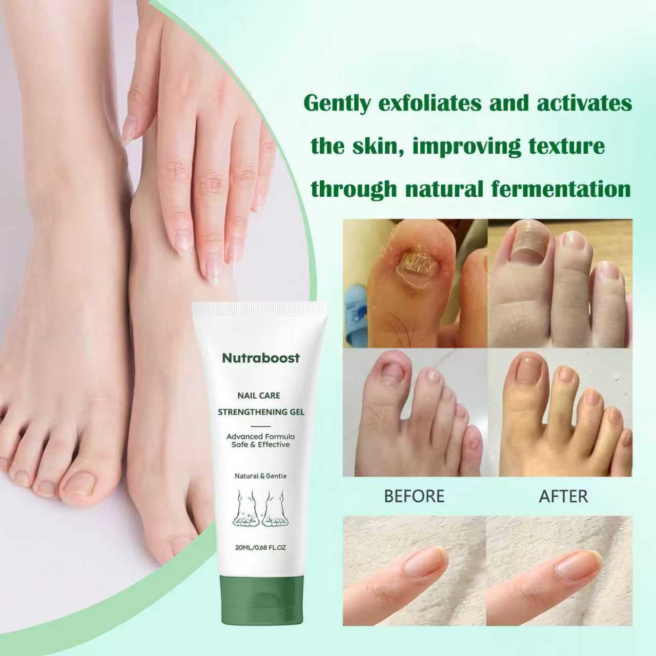 Nutraboost nail gel texture demonstrates easy, non-greasy absorption.