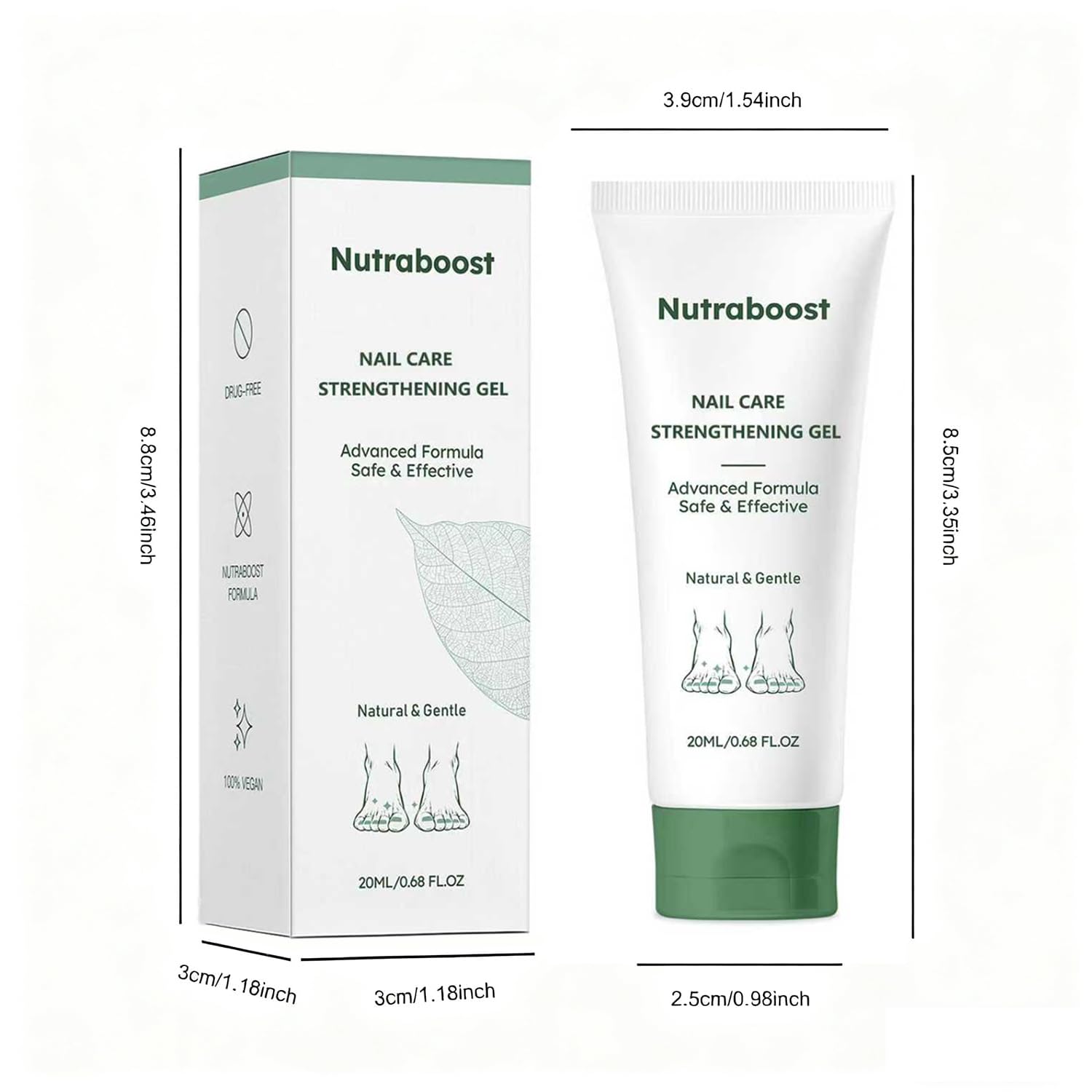 Nutraboost nails close-up moisturizes nails with natural shine.