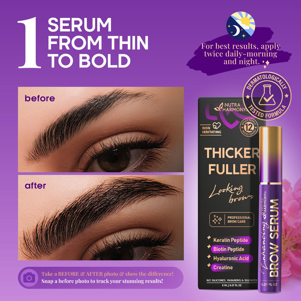 NutraHarmony Brow Serum application brush tip enables precise application.