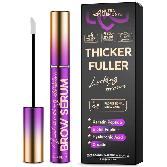 NutraHarmony Brow Serum bottle front for easy daily use.