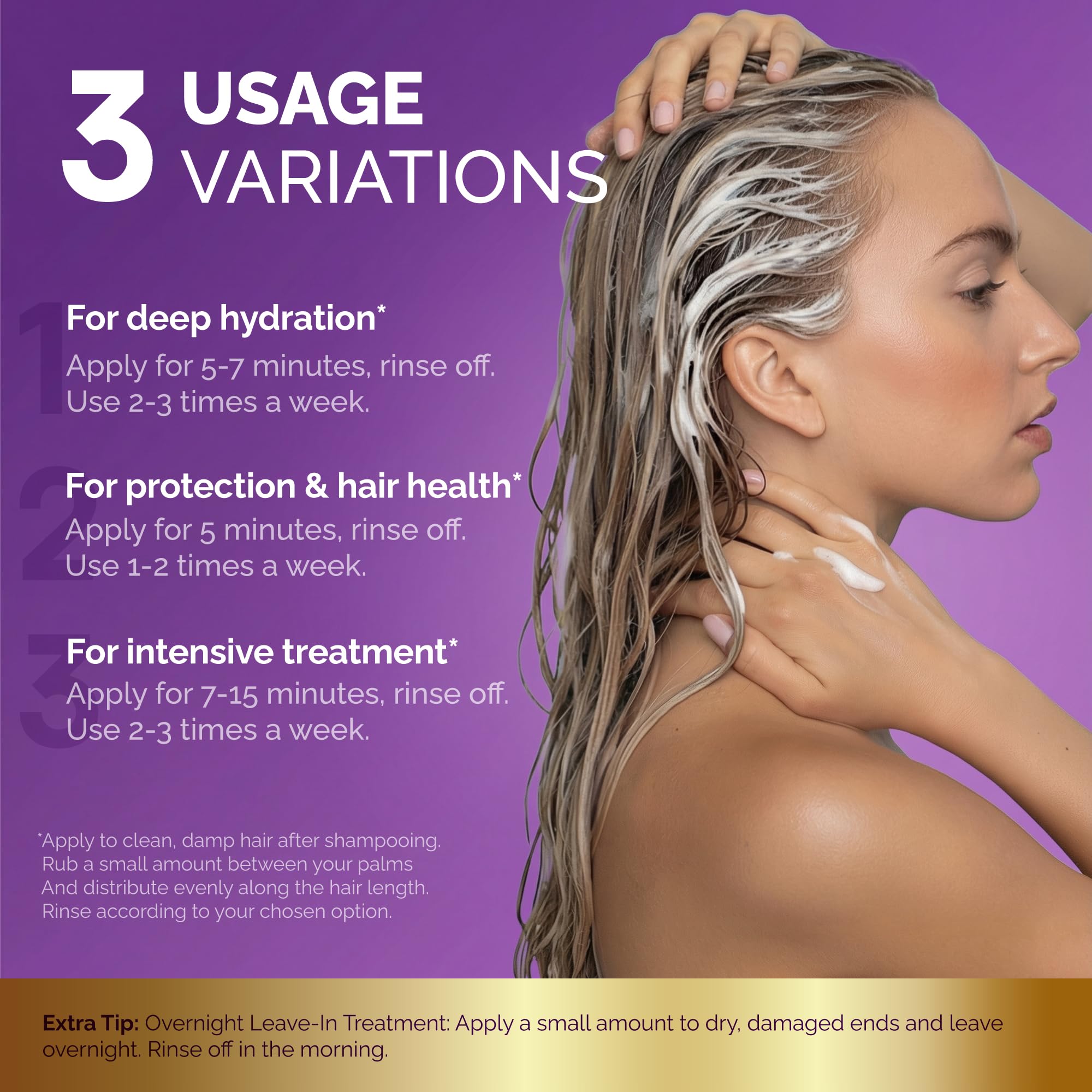 NutraHarmony Hydrating Hair Mask shine-gloss close-up demonstrates enhanced shine after use.