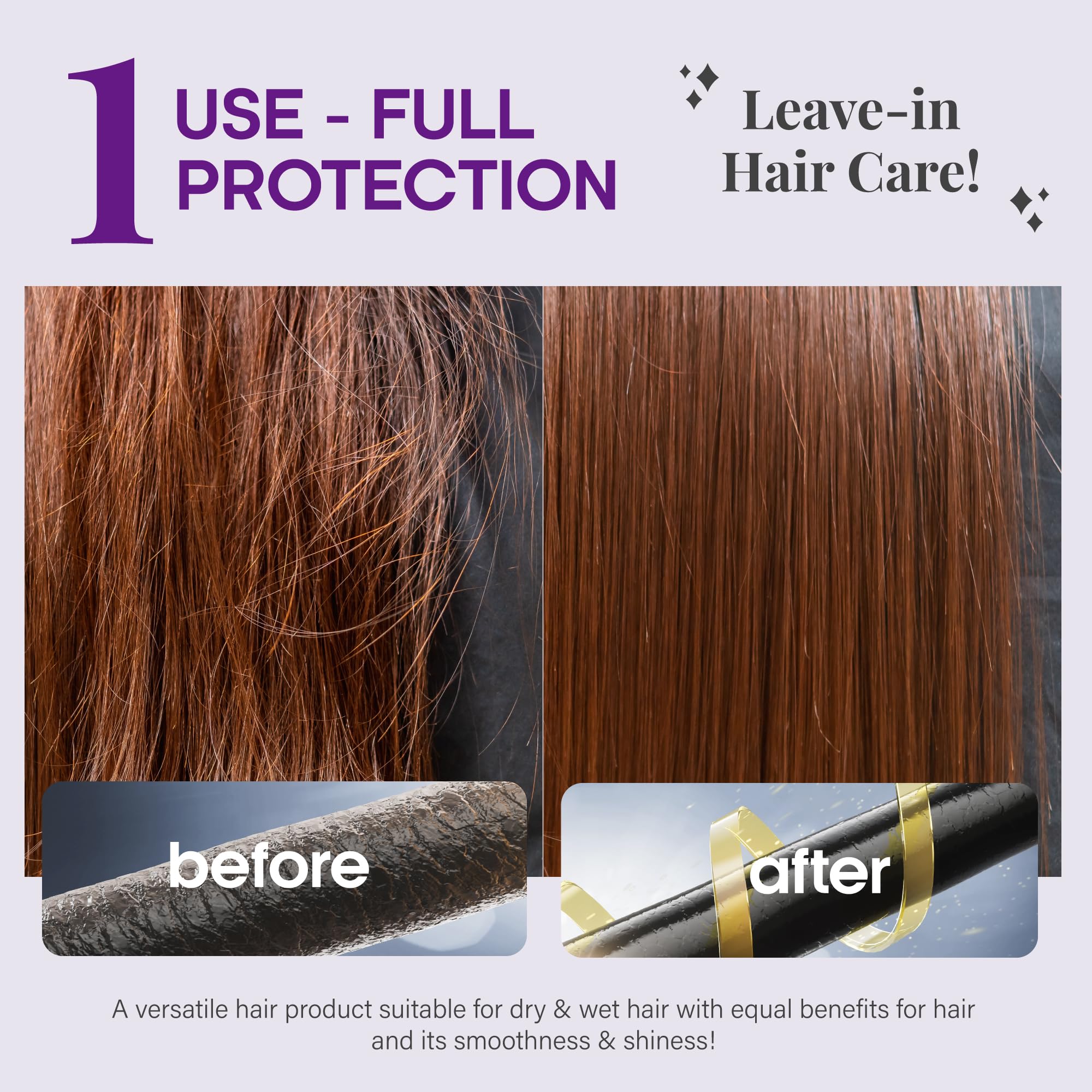 NutraHarmony Leave-In Serum daily-use demonstrates versatile moisture for all hair types.