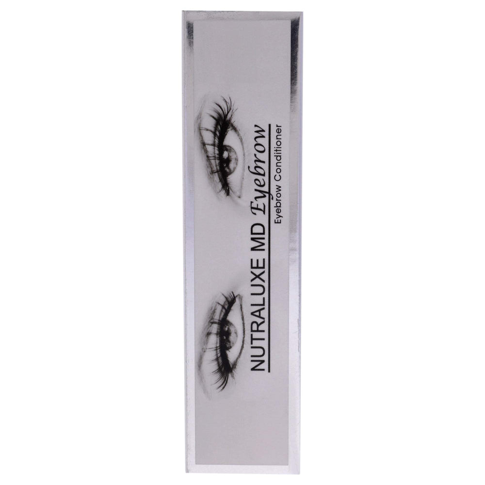 NutraLuxe MD Eyebrow Conditioner packaging label indicates fragrance-free and alcohol-free formula
