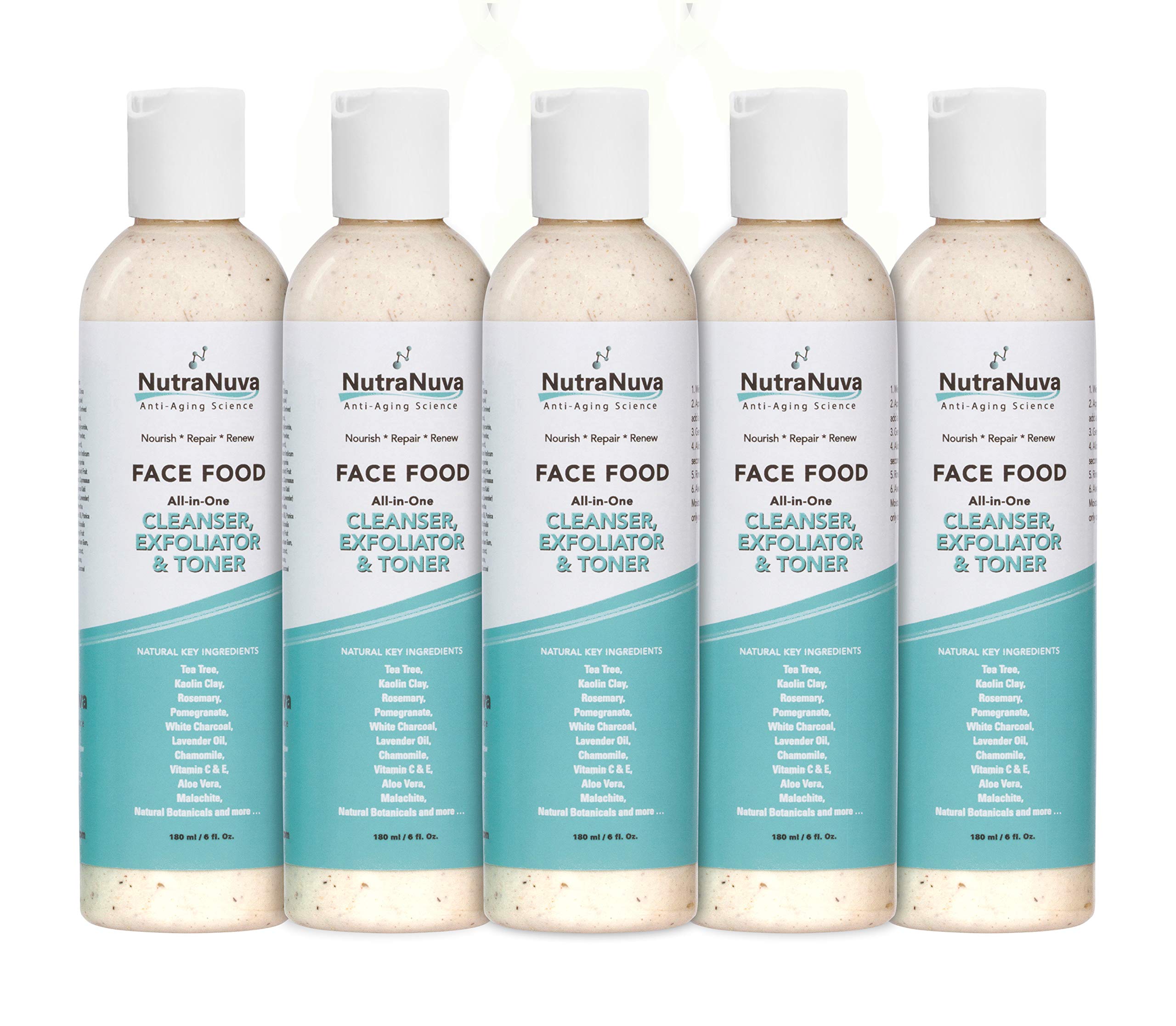 NutraNuva Face Food green-tea mint scent enhances the cleansing routine.
