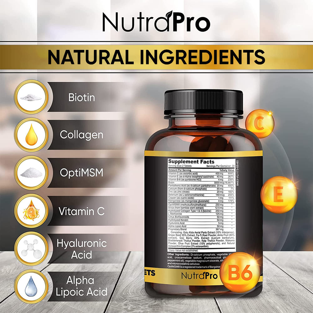 Beard growth support from NutraPro vitamins for balanced facial hair.