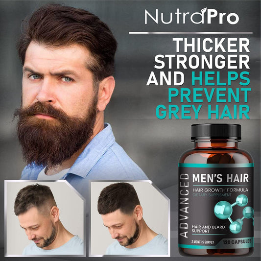 NutraPro capsules highlight the hair vitality formula.