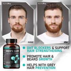 Male model with fuller-looking hair using NutraPro daily.