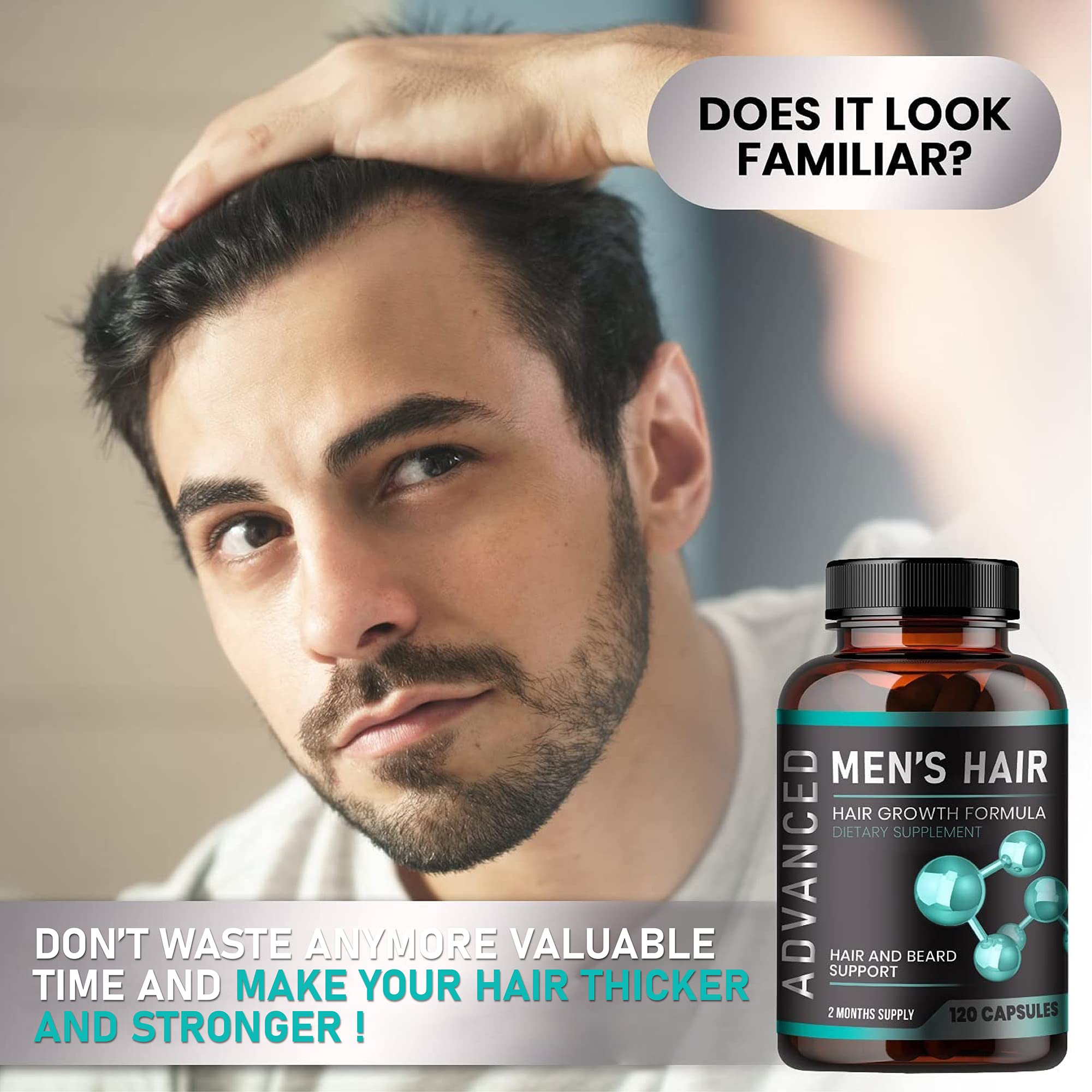 NutraPro packaging displayed, emphasizing hair and beard support.