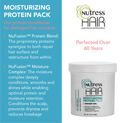 Nutress protein formula texture close-up showing creamy, blended proteins.