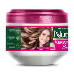 Nutribela texture close-up reveals creamy, nourishing formula for salon-like results.