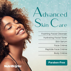 Cream being massaged onto face and neck with smooth motion