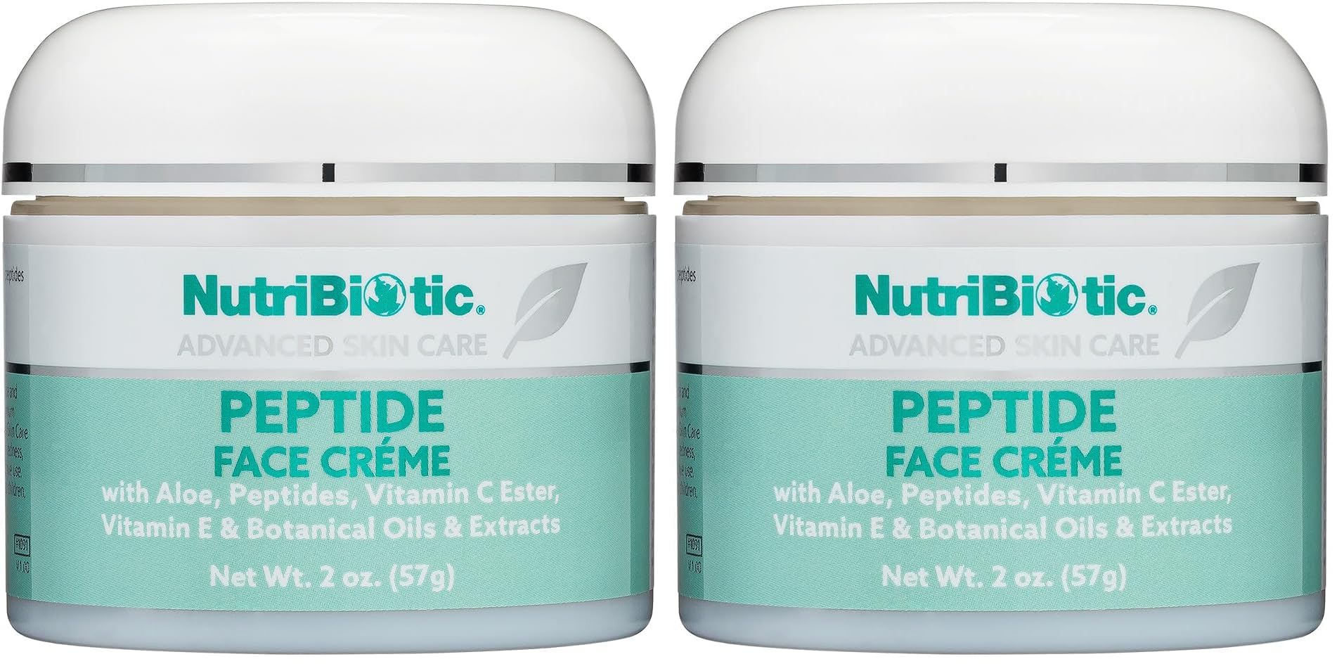 NutriBiotic peptide face creme bottle for ultra-hydration and smooth absorption
