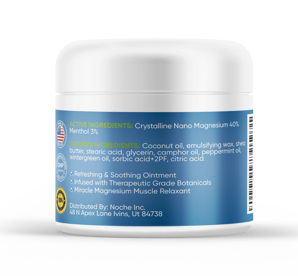 Label highlights 40% nano magnesium and 3% menthol in NutriNoche formula.