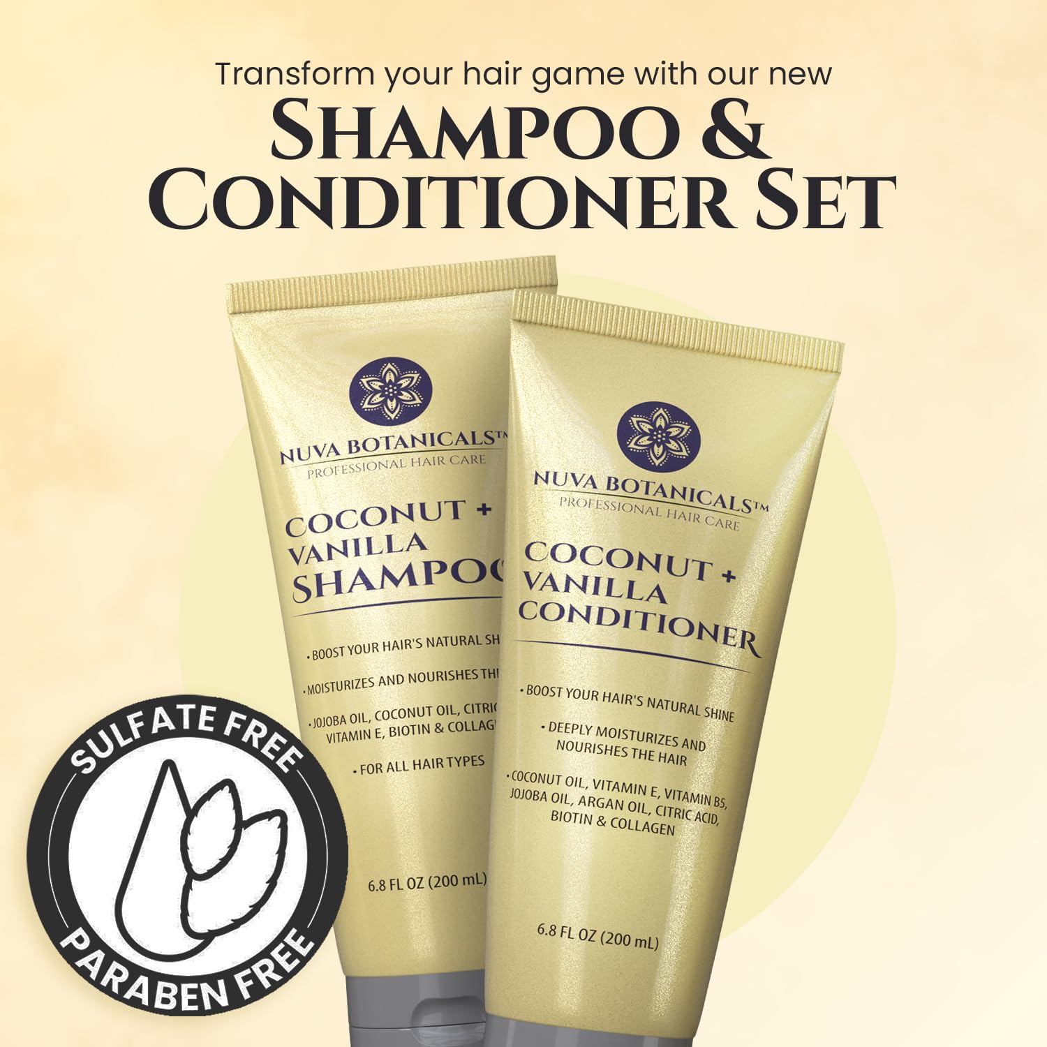 Nuva Botanicals Jojoba and Argan oils close-up nourishing the hair.