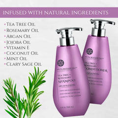 Nuva Botanicals Rosemary Oil Shampoo being applied to scalp for soothing care