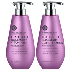 Nuva Botanicals Tea Tree Rosemary Shampoo Set packaging showing premium bottles for easy care