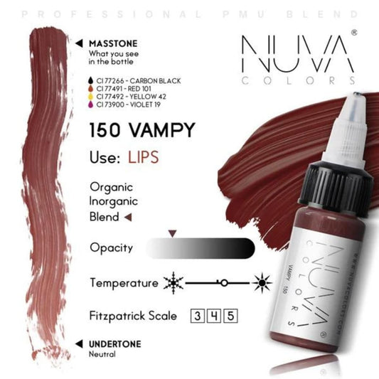 Nuva Colors PMU lip pigment mixing palette demonstrating versatile customization.