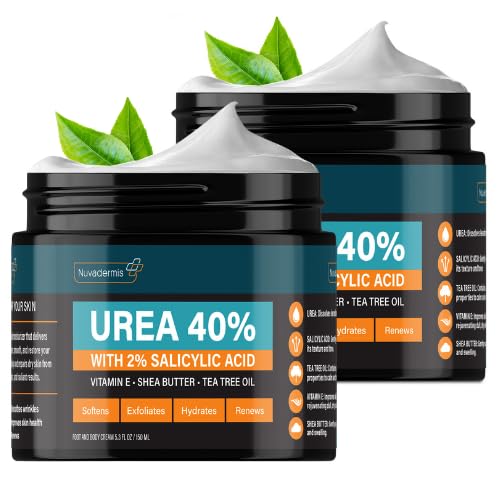 NUVADERMIS 40% Urea Cream tube close-up showing deep hydration