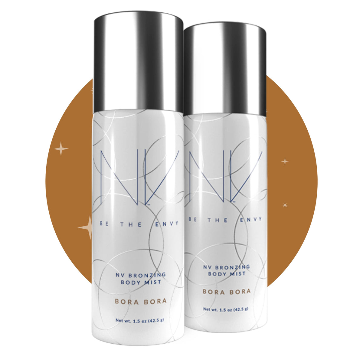 NV BE THE ENVY Bronzing Body Mist Bora Bora bottle pour for a natural sun-kissed glow.