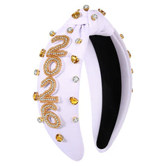 NVENF knotted headband worn with party outfit adds sparkle to nightlife.