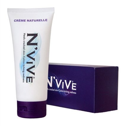 N'vive Moisturizing Cream tube hydrates and soothes dry, cracked skin.