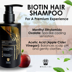 NVLX LABS Locs Shampoo plant-based ingredients highlight herbal cleansing power.